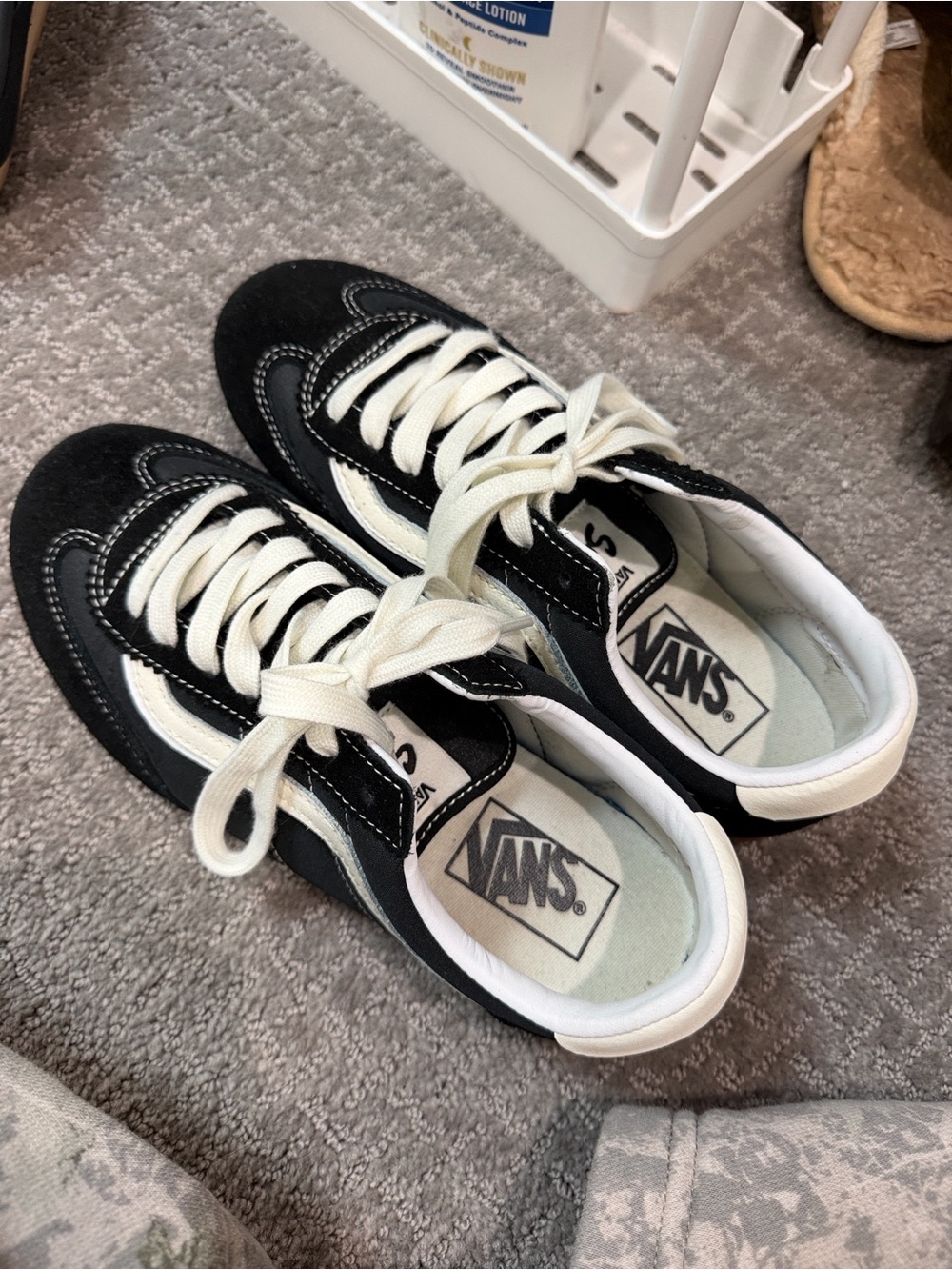 Vans Black and White Low-Top Skate Sneakers